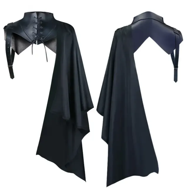 Gothic-Cosplay-Kostüm mit einseitigem Umhang für Sensenmann und Vampir Detail 2