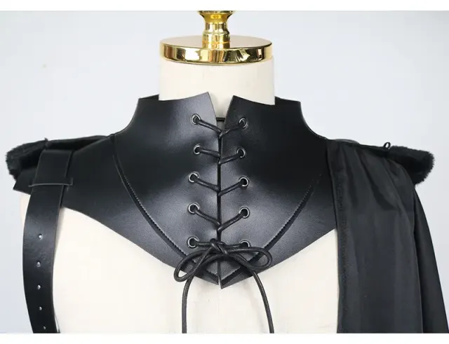 Gothic-Cosplay-Kostüm mit einseitigem Umhang für Sensenmann und Vampir Detail 3