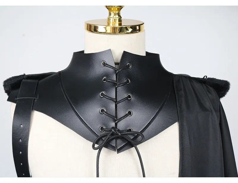 Gothic Grim Reaper Vampire One-Shoulder Cape Cosplay Costume detail 3