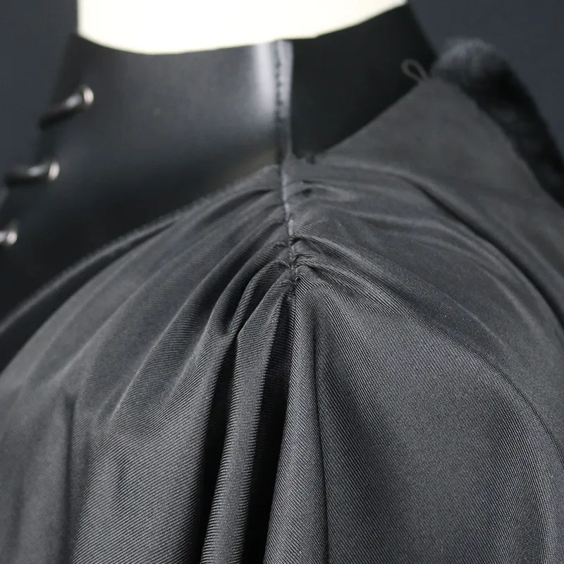 Gothic Grim Reaper Vampire One-Shoulder Cape Cosplay Costume detail 4