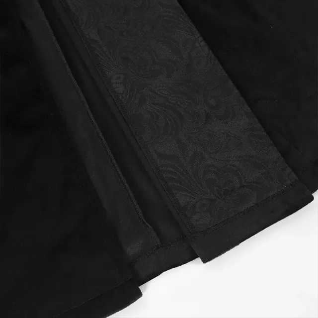 Women's Gothic Long Stand Collar Lace Panel Stage Coat detail 9