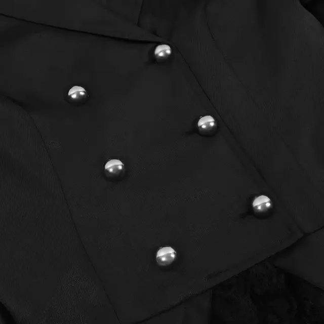 Gothic Lace-Trim Halloween Cosplay Stage Jacket detail 6