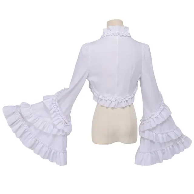Gothic Lolita Ruffled Long-Sleeve Cape Top for Halloween Cosplay detail 4
