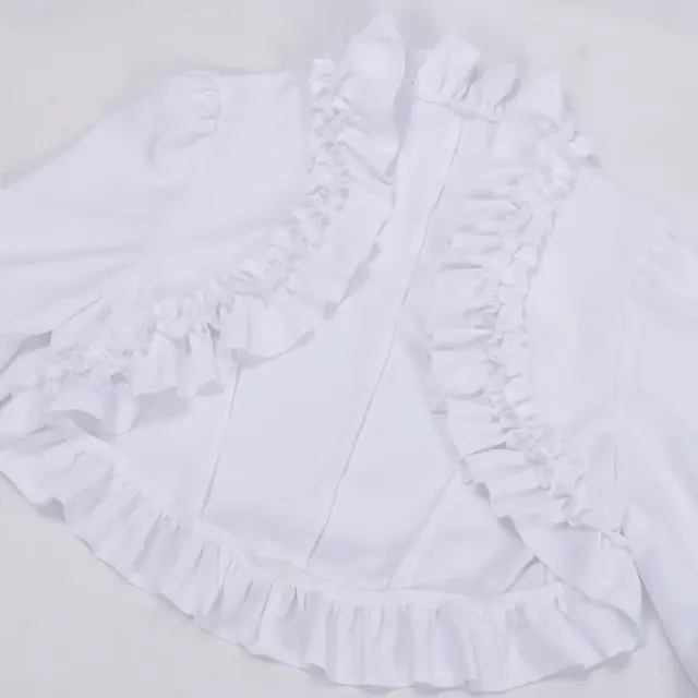 Gothic Lolita Ruffled Long-Sleeve Cape Top for Halloween Cosplay detail 6