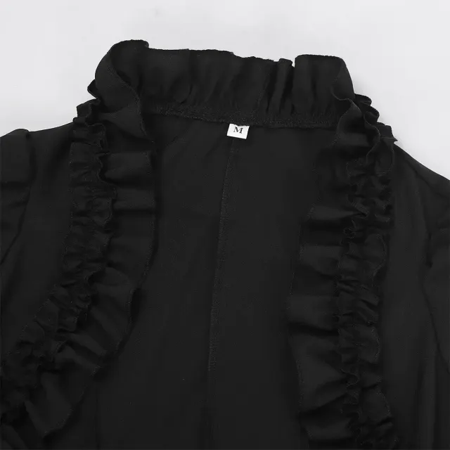 Gothic Lolita Ruffled Long-Sleeve Cape Top for Halloween Cosplay detail 11