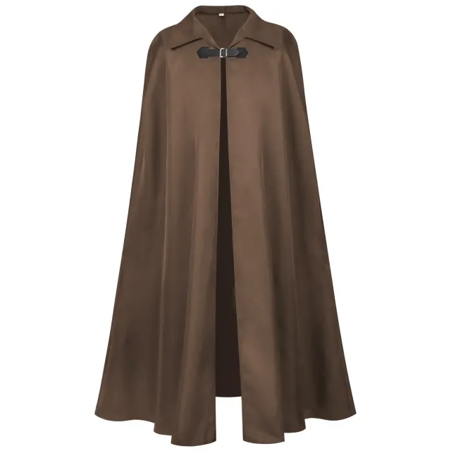 Gothic Medieval Long Lapel Cape Halloween Wizard Cosplay Cloak detail 1