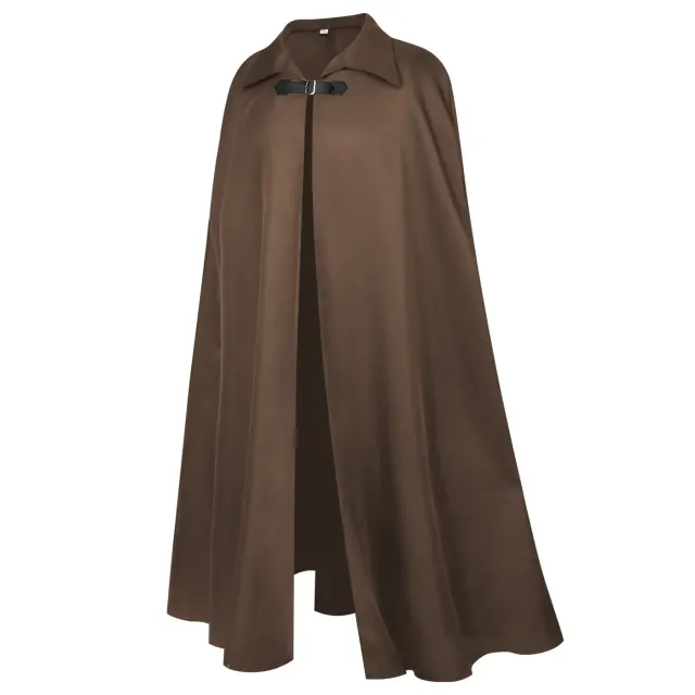 Gothic Medieval Long Lapel Cape Halloween Wizard Cosplay Cloak detail 2