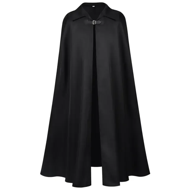 Gothic Medieval Long Lapel Cape Halloween Wizard Cosplay Cloak detail 7