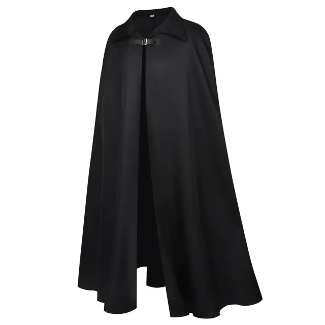 Gothic Medieval Long Lapel Cape Halloween Wizard Cosplay Cloak detail 8