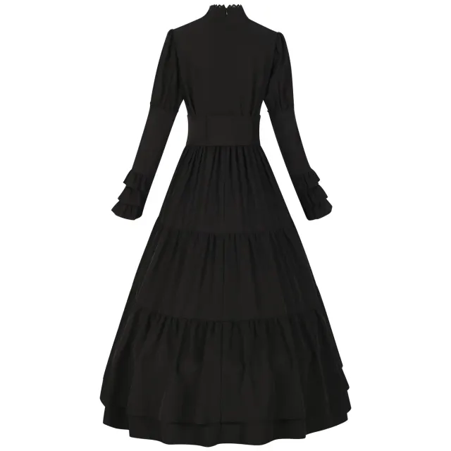 Gothic Renaissance Court Long Dress for Halloween Cosplay detail 4