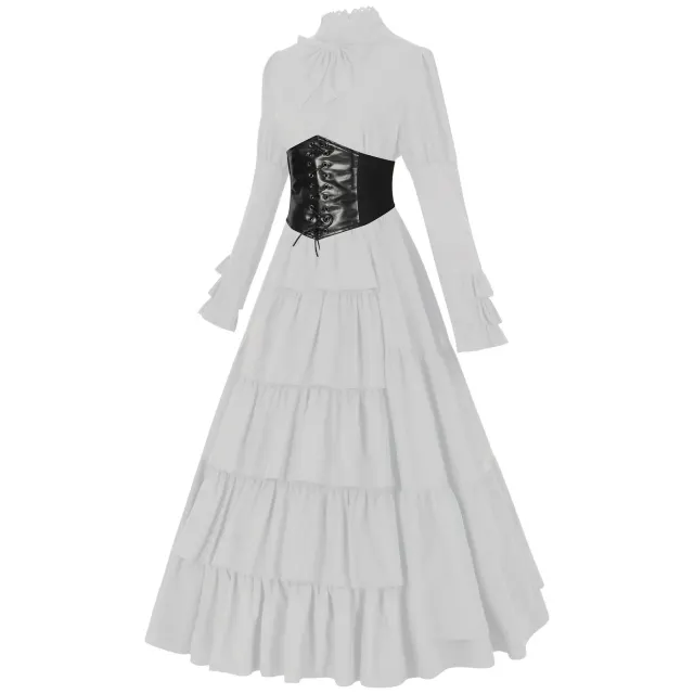 Gothic Renaissance Court Long Dress for Halloween Cosplay detail 20