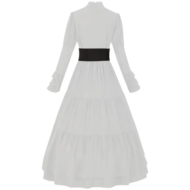 Gothic Renaissance Court Long Dress for Halloween Cosplay detail 21