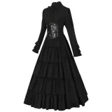 Court Long Dress - Black