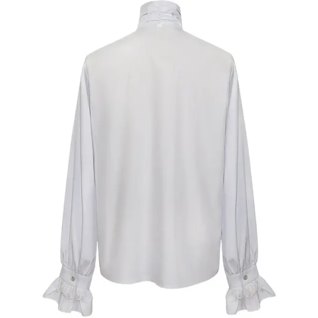 Gothic Ruffled Stand-Collar Tie Shirt for Stage Costume detail 4