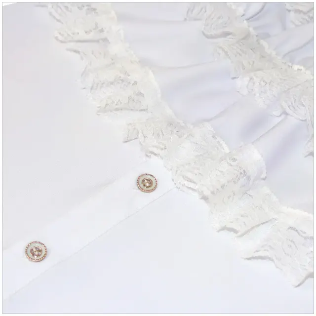 Gothic Ruffled Stand-Collar Tie Shirt for Stage Costume detail 6