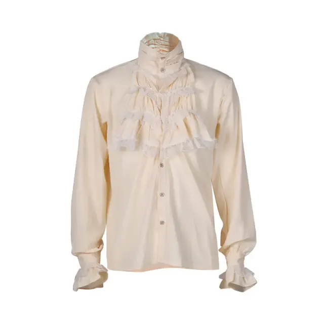 Gothic Ruffled Stand-Collar Tie Shirt for Stage Costume detail 8