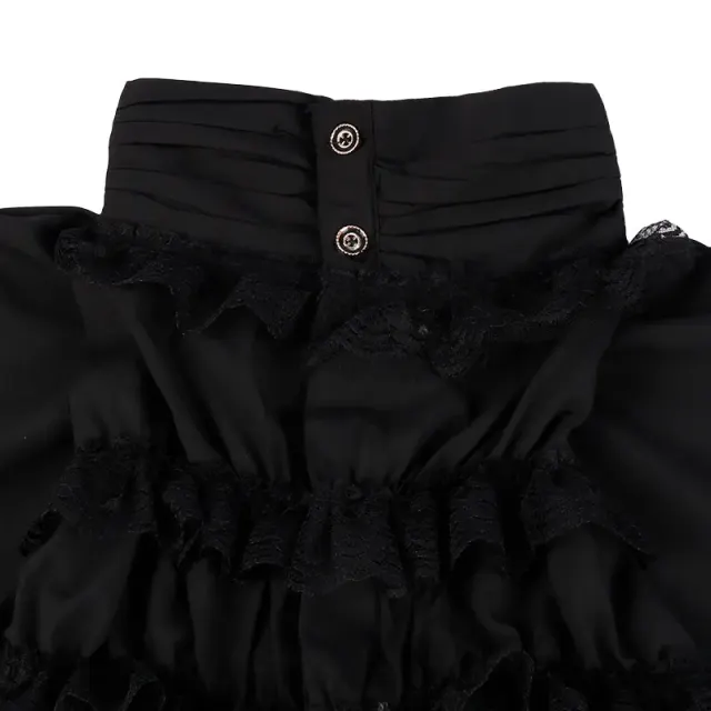 Gothic Ruffled Stand-Collar Tie Shirt for Stage Costume detail 18