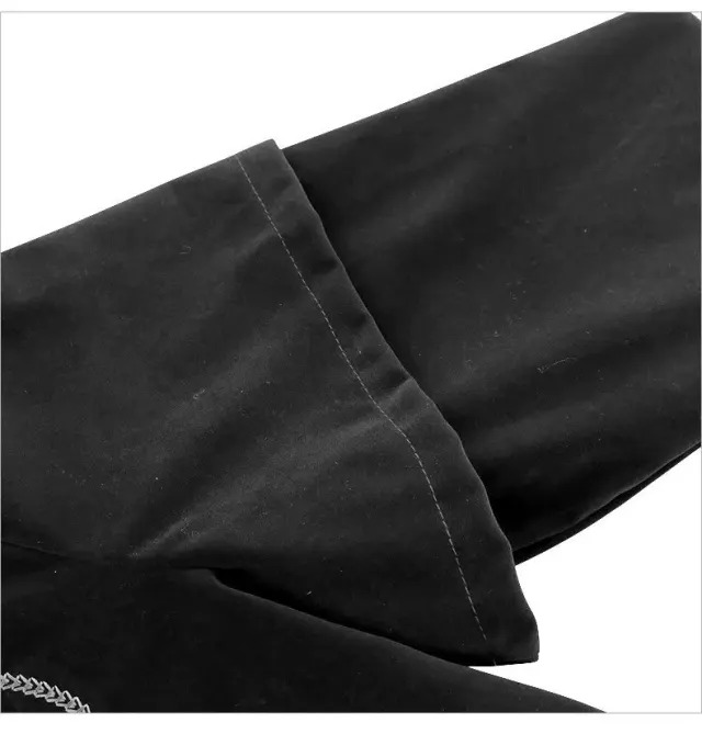 Gothic Suede-Feel Halloween Cosplay Tailcoat Mid-Length Coat detail 20