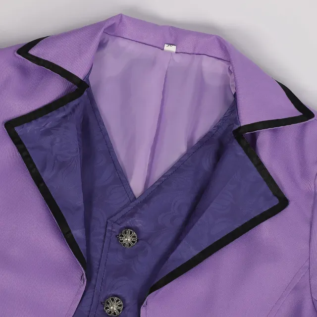 Gothic Tailcoat Cosplay Suit for Halloween Vampire Costume detail 3