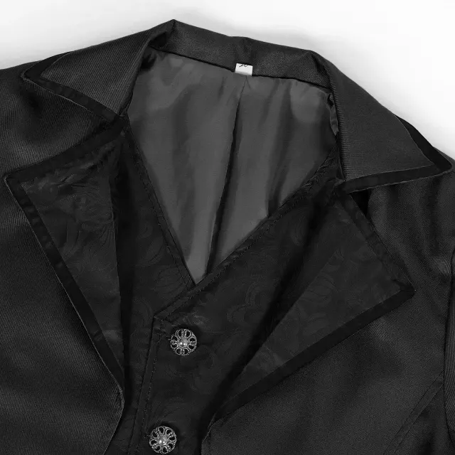 Gothic Tailcoat Cosplay Suit for Halloween Vampire Costume detail 9