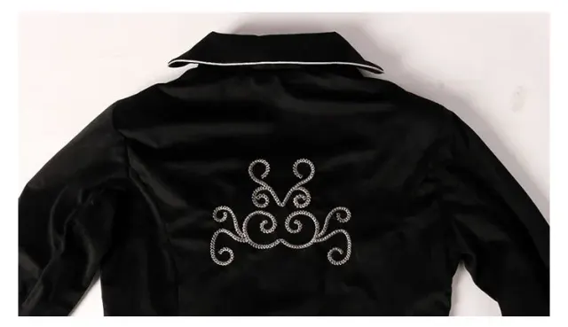 Gothic Velvet Tailcoat Medieval Cosplay Stage Costume detail 3