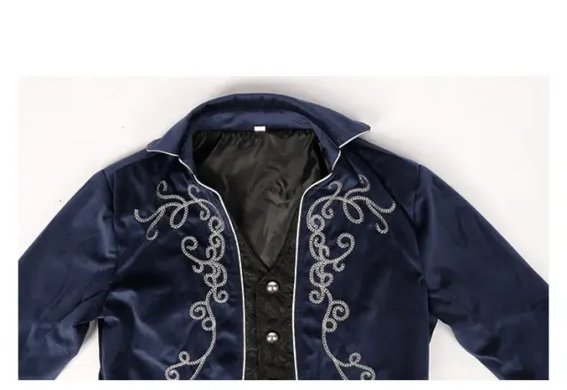 Gothic Velvet Tailcoat Medieval Cosplay Stage Costume detail 9