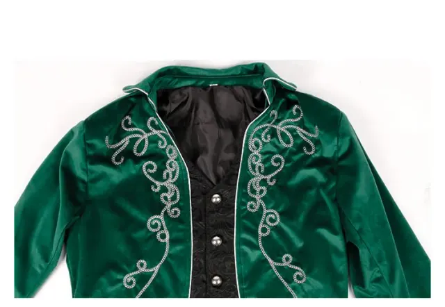 Gothic Velvet Tailcoat Medieval Cosplay Stage Costume detail 14
