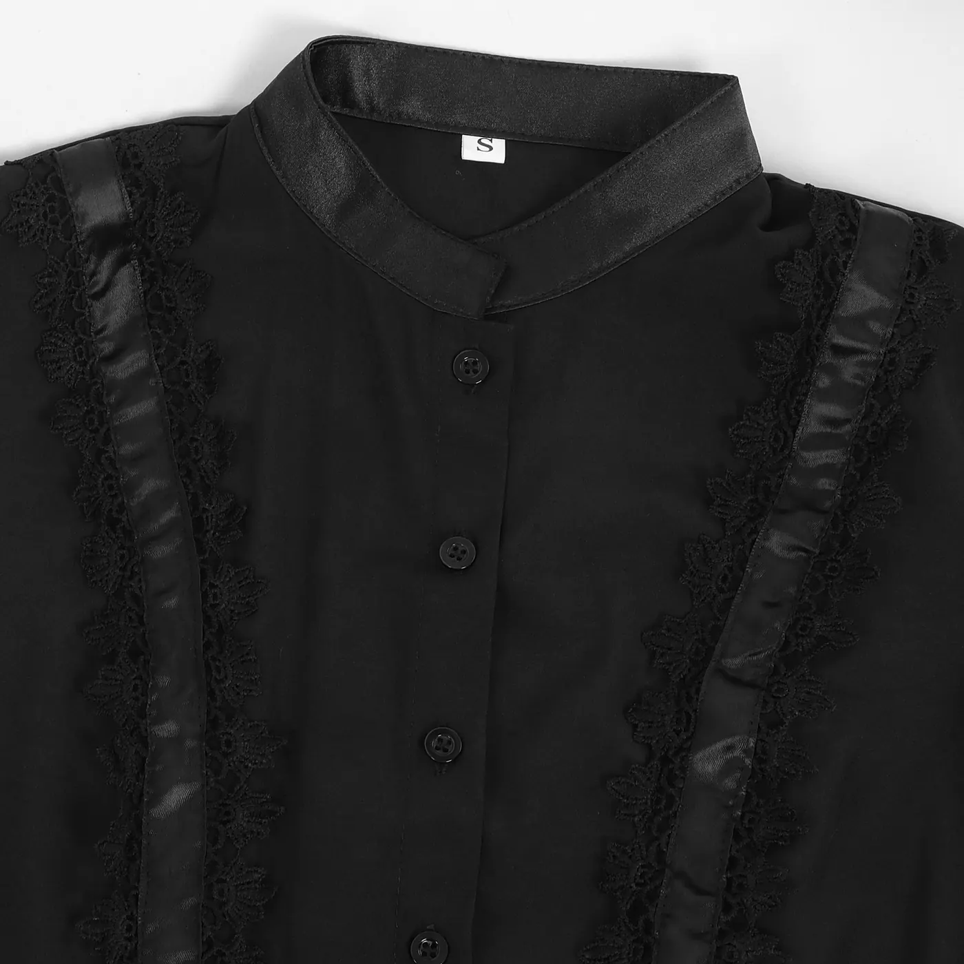 Gothic Victorian Stand Collar Long Sleeve Court Dress for Women detail 3