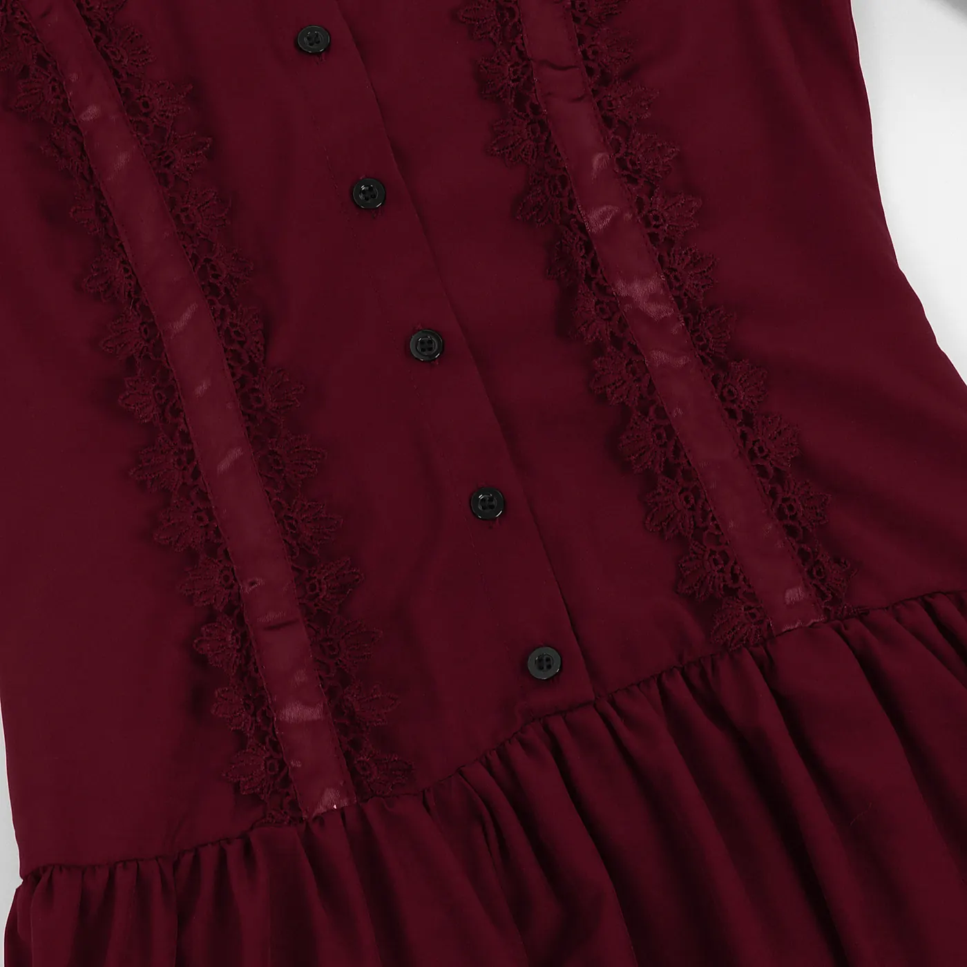 Gothic Victorian Stand Collar Long Sleeve Court Dress for Women detail 16