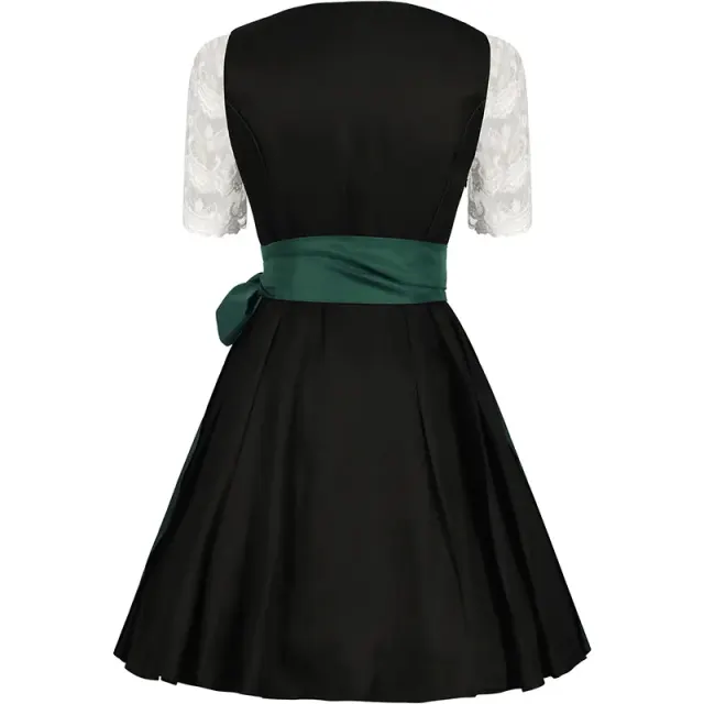 Women's Green Oktoberfest Maid Dress Cosplay Costume Set detail 4