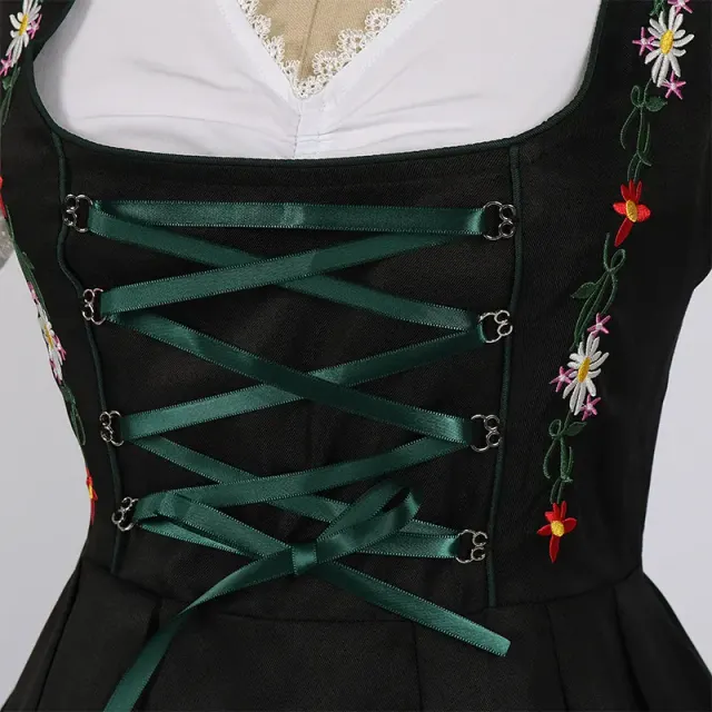 Women's Green Oktoberfest Maid Dress Cosplay Costume Set detail 5