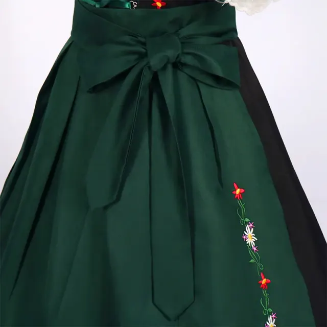 Women's Green Oktoberfest Maid Dress Cosplay Costume Set detail 14