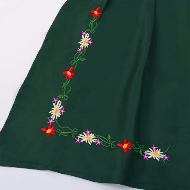 Women's Green Oktoberfest Maid Dress Cosplay Costume Set detail 16