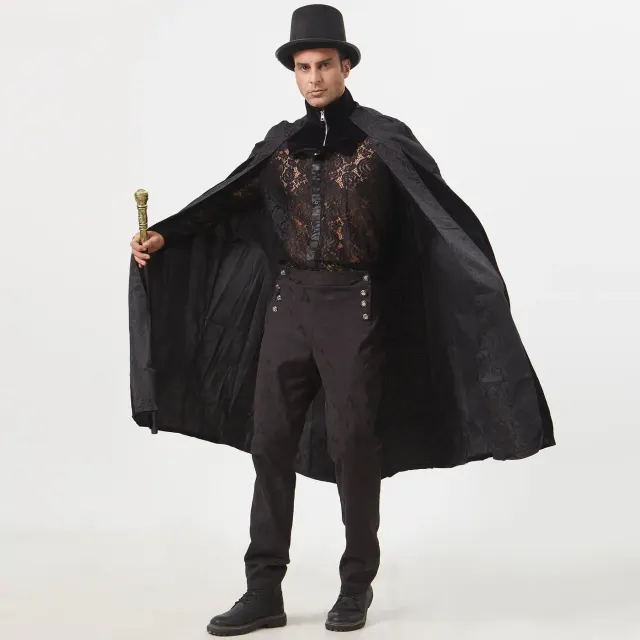 Unisex Halloween court gentleman jacquard cape coat for stage performances and parties.