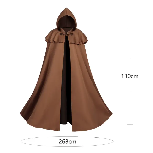 Halloween Dark Chain Hooded Robe Medieval Wizard Priest Costume detail 14
