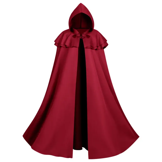 Halloween Dark Chain Hooded Robe Medieval Wizard Priest Costume detail 19