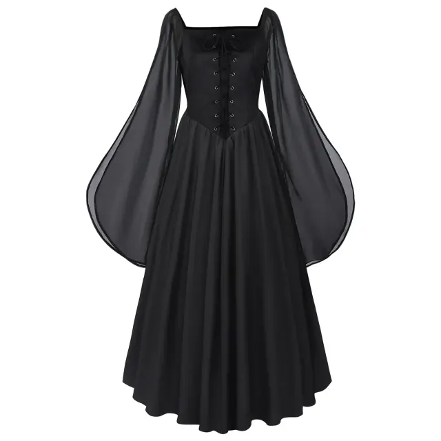 Halloween Fairy Medieval Court Dress with Bell Sleeves detail 1