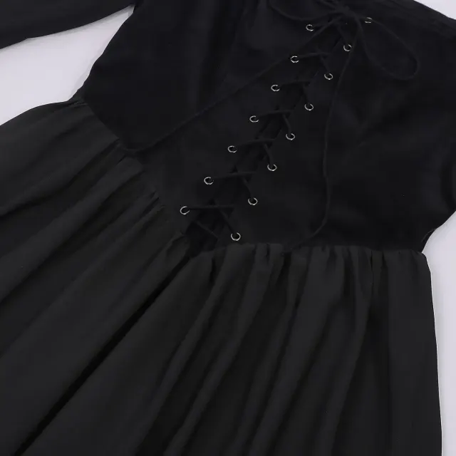 Halloween Fairy Medieval Court Dress with Bell Sleeves detail 4