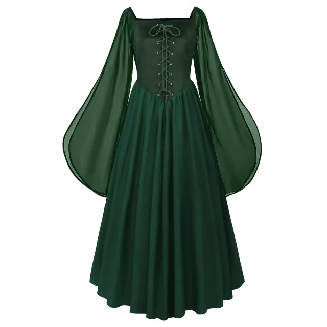 Halloween Fairy Medieval Court Dress with Bell Sleeves detail 10