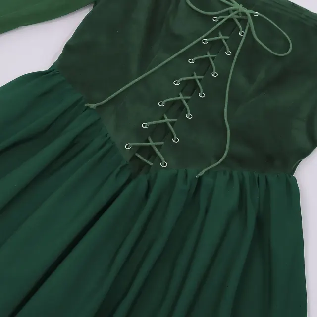 Halloween Fairy Medieval Court Dress with Bell Sleeves detail 13