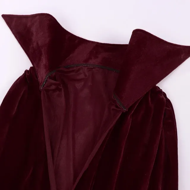 Halloween Vampire Gothic Velvet Cosplay Cape with Stand Collar detail 1