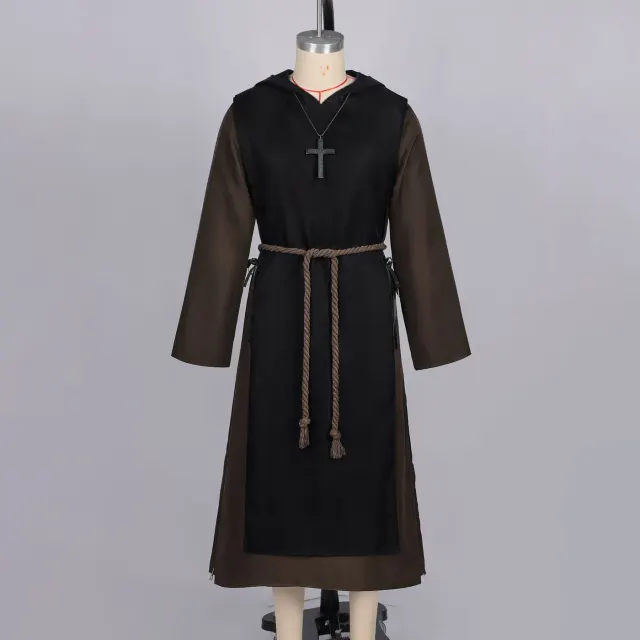 Halloween Grim Reaper Hooded Dark Robe Cosplay Costume detail 1