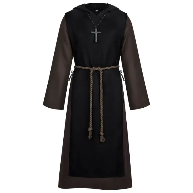 Halloween Grim Reaper Hooded Dark Robe Cosplay Costume detail 2