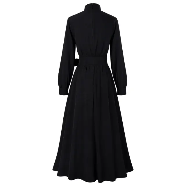 Halloween High-Collar Long Stage Dress with Cinched Waist detail 3