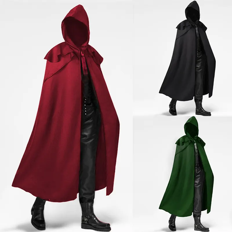 Halloween Hooded Robe Cosplay Costume Medieval Fantasy Cape detail 13