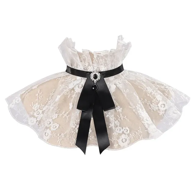Halloween Lace Lolita Detachable Collar with Gem Bow detail 1
