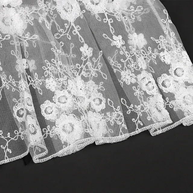 Halloween Lace Lolita Detachable Collar with Gem Bow detail 9