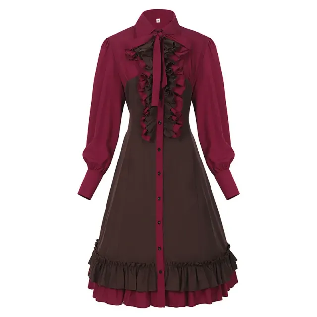 Halloween Medieval Court Corset Dress with Ruffled Hem detail 2
