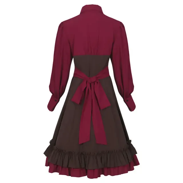 Halloween Medieval Court Corset Dress with Ruffled Hem detail 4