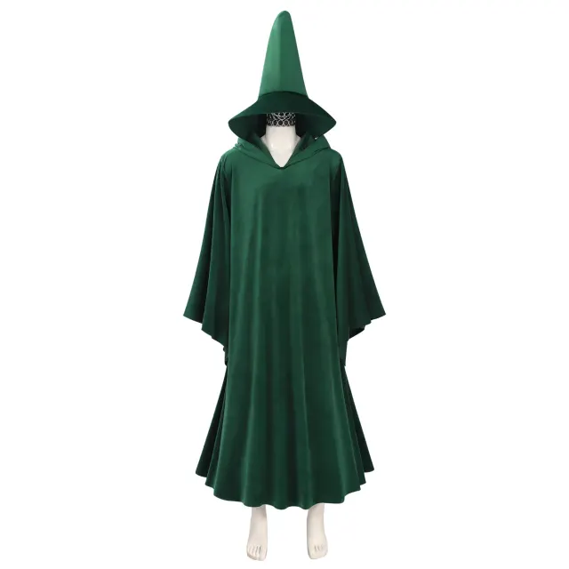 Halloween Medieval Hooded Velvet Robe Wizard Cosplay Costume detail 4